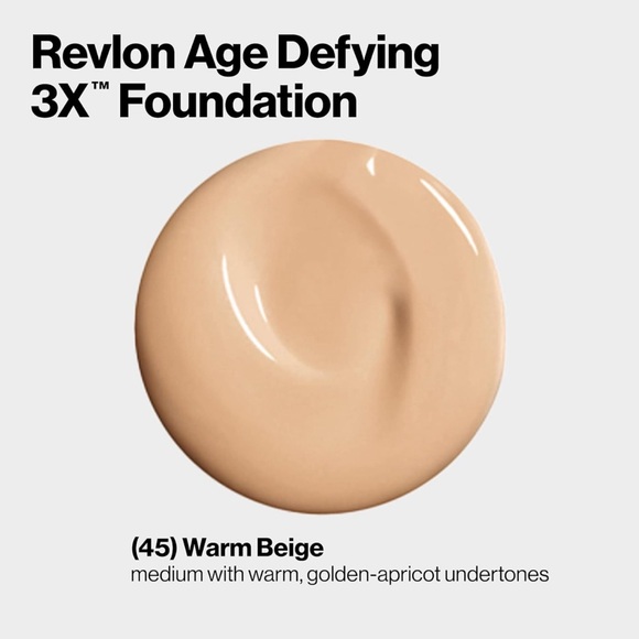 New Revlon Liquid Foundation, Age Defying 3XFace Makeup, Anti-Aging and Firming - Picture 7 of 16